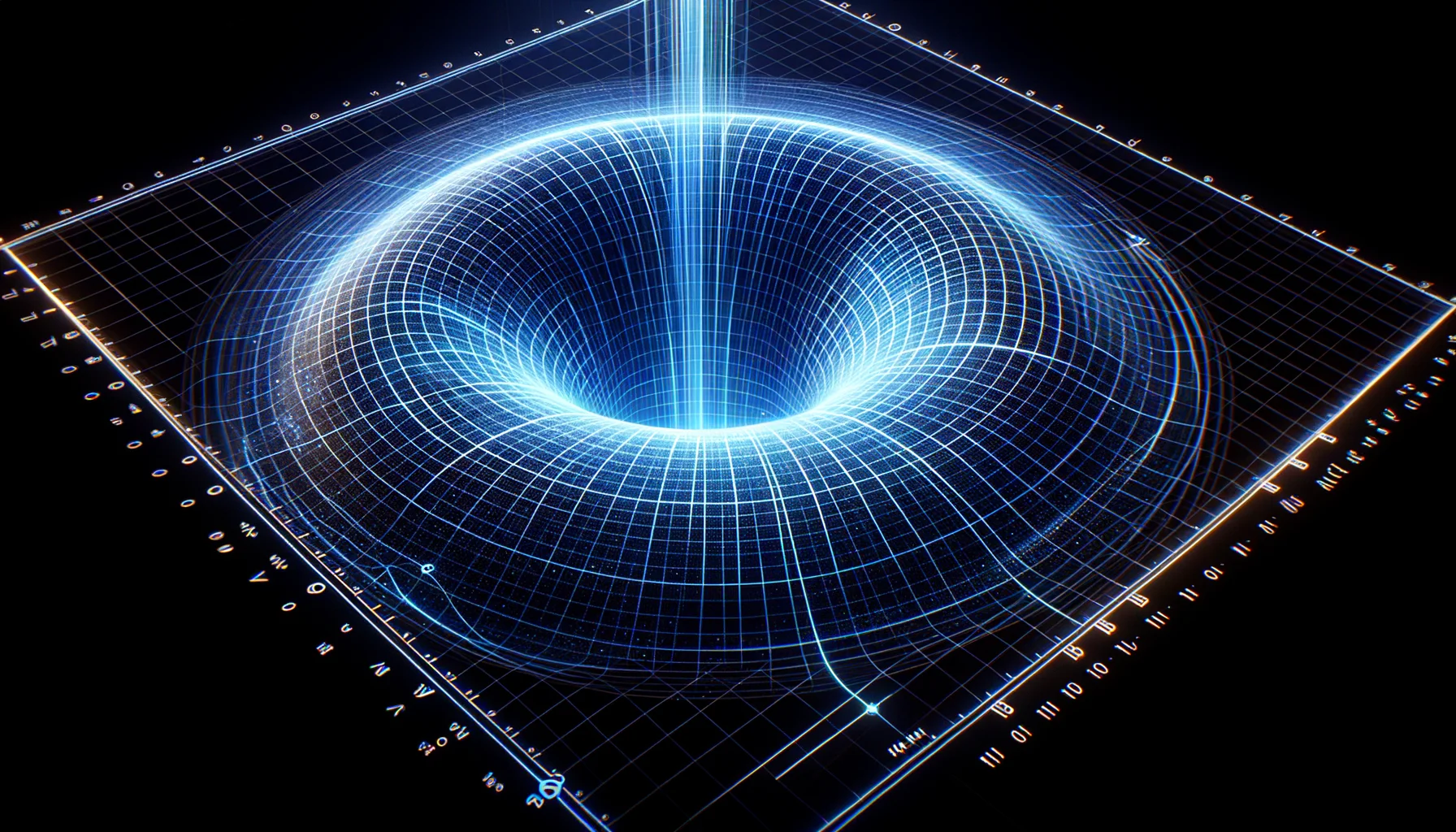 Morris-Thorne metric — curved spacetime coordinate grid